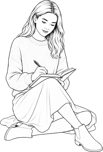 Line-art portrait of Dominika.