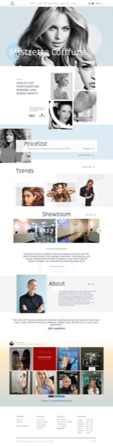 Thumbnail of the Mistretta Coiffure salon website.